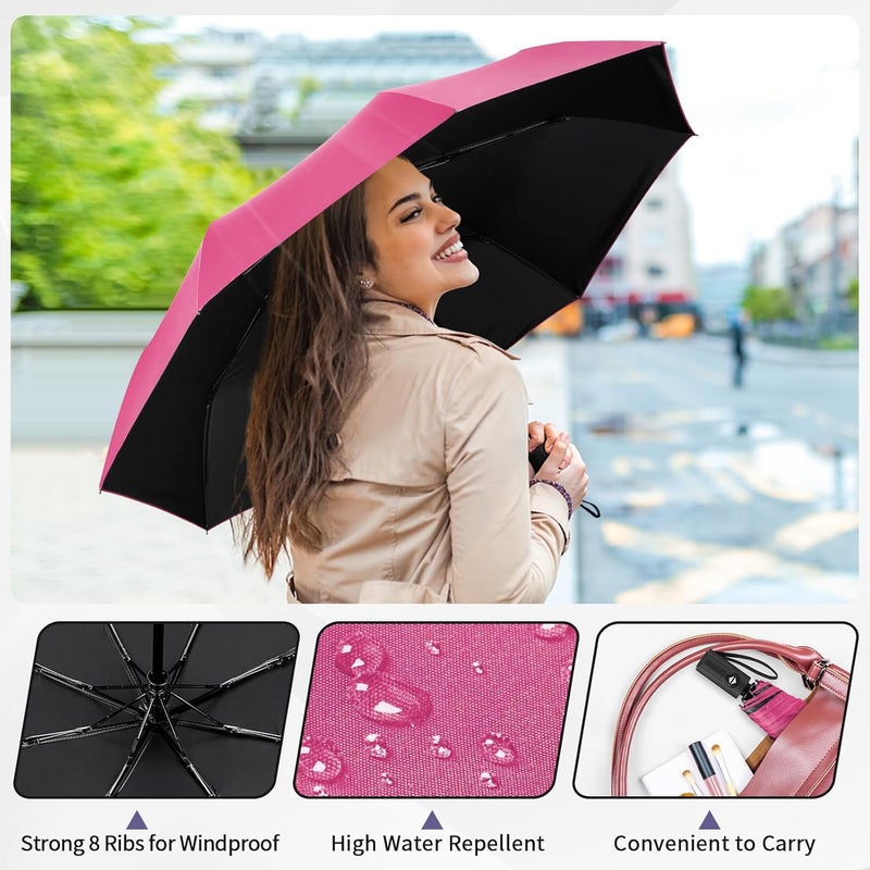 Yoobure Windproof Travel Umbrella - Automatic Umbrellas for Rain, Compact Folding Umbrella with UV Protection, Lightweight Portable Design for Backpack/Walking/Car, Sun & Storm Ready - Image 3
